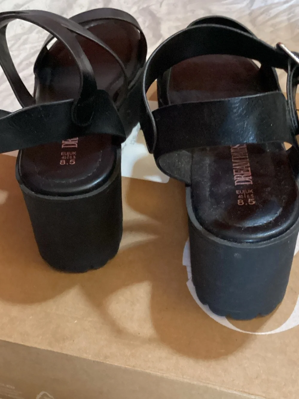 Dream Pairs Black Chunky Platform Strappy Sandals